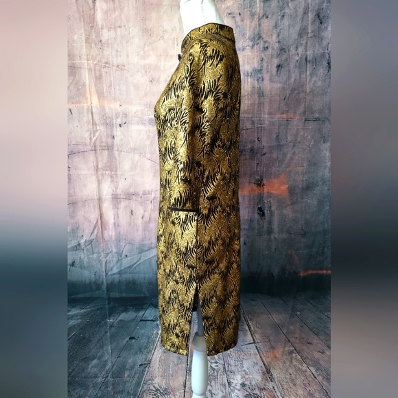 Vintage Metallic Mandarin Style Dress - Picture 5 of 9